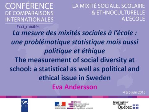 La mesure des mixités sociales à l&rsquo;école : une problématique statistique mais aussi politique et éthique (Suède)