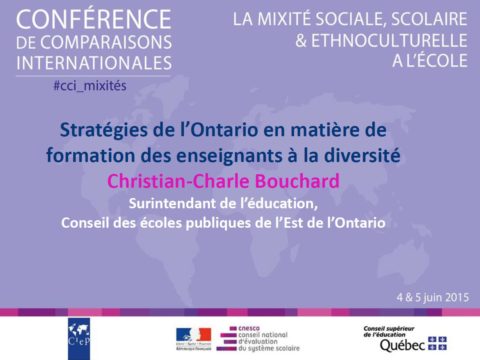 CANADA. Stratégies de l’Ontario en matière de formation des enseignants à la diversité