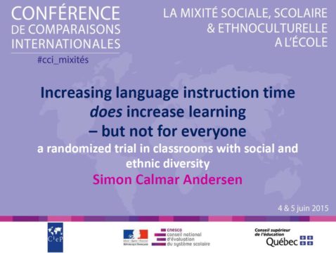 DANEMARK. Apprentissage de la langue et mixité ethnique