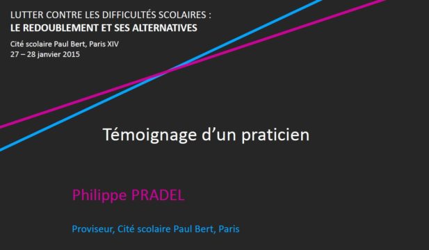 Témoignage d’un praticien : L’organisation scolaire favorise-t-elle le redoublement ?