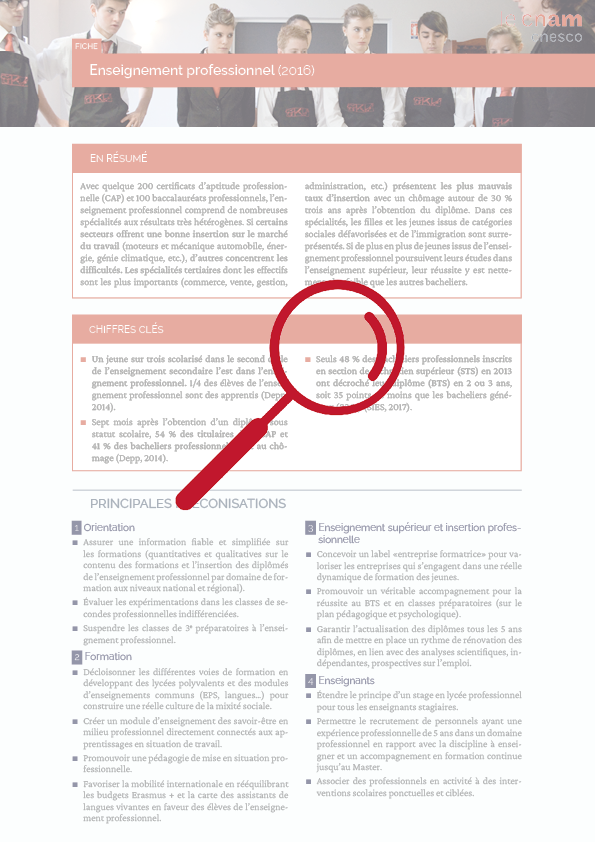 Fiche thématique : Enseignement professionnel