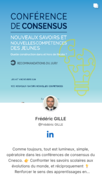 Post linkedin de Frédéric Gille