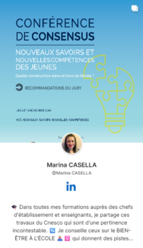 Post linkedin de Marina Casella