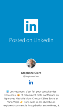 Post linkedin de Stéphane Clerc