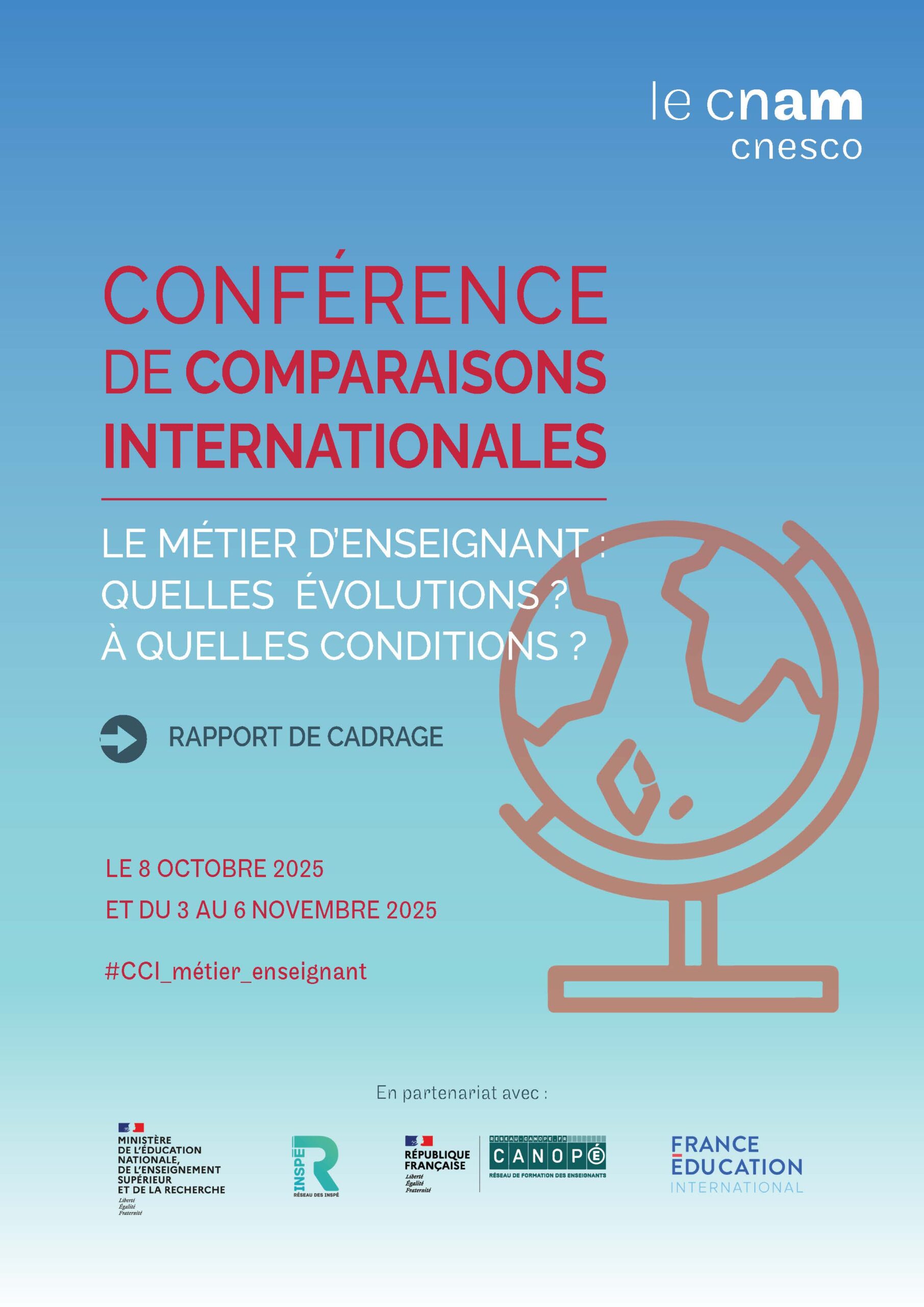 Couverture du rapport de cadrage de la conférence sur le métier d'enseignant