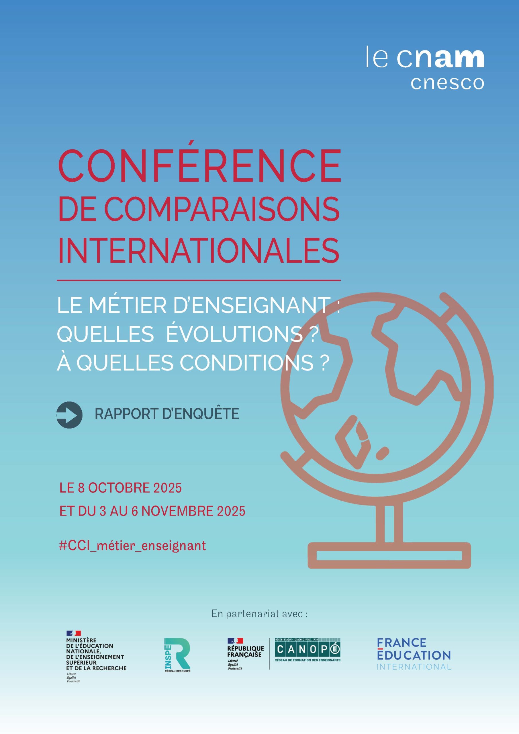 Couverture du rapport d'enquête de la conférence sur le métier d'enseignant
